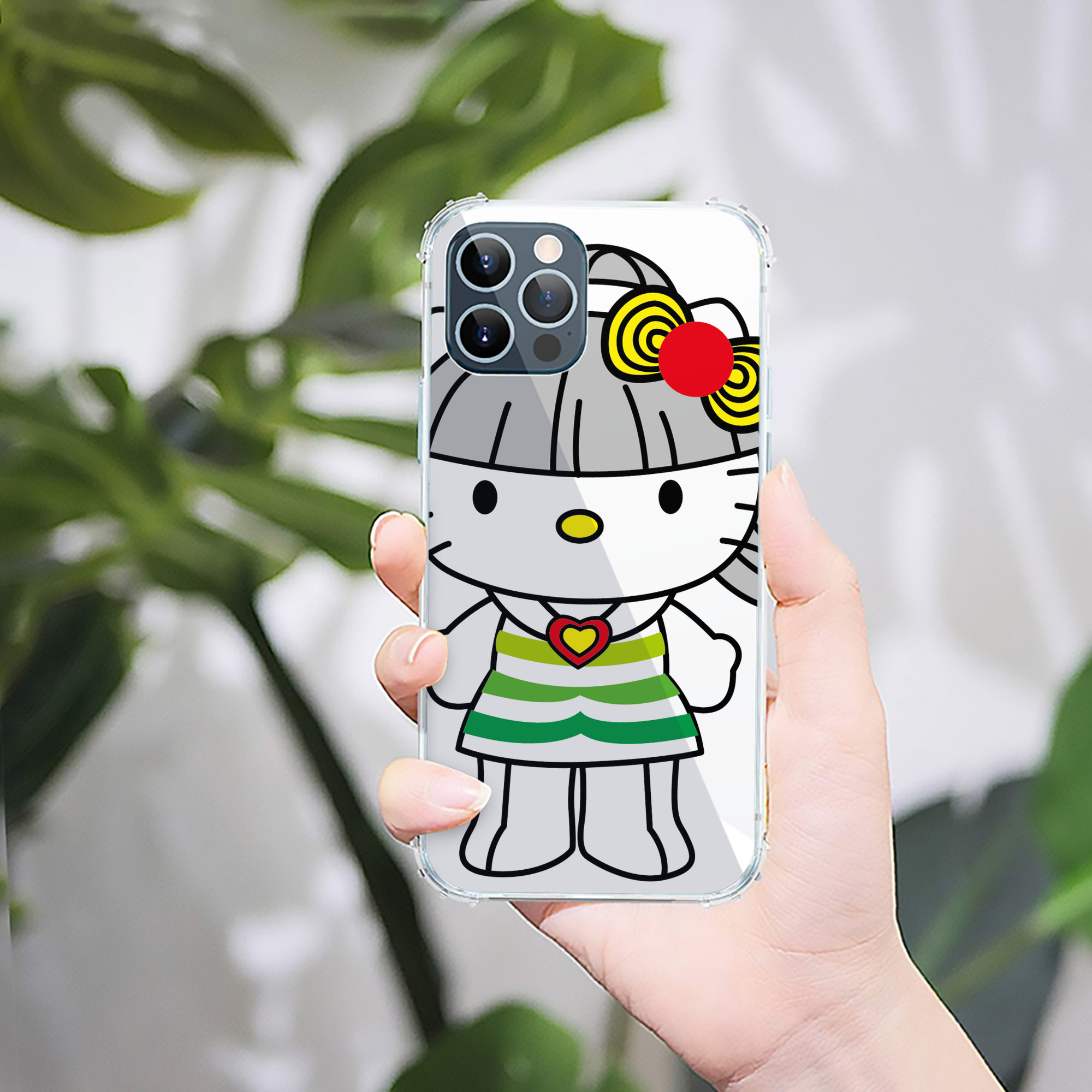 （画像用） Hello Kitty ハローキティ 【iPhone 12シリーズ対応】透明スマホケース（クリアソフトケース）